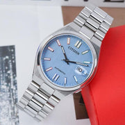 Citizen Tsuyosa Automatic Turquoise Blue Dial Silver Steel Strap Watch for Men - NJ0151-53L