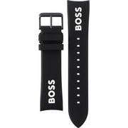Hugo Boss Strike Chronograph Black Dial Black Rubber Strap Watch for Men - 1514289