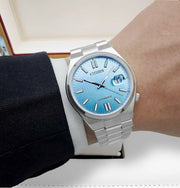 Citizen Tsuyosa Automatic Turquoise Blue Dial Silver Steel Strap Watch for Men - NJ0151-53L