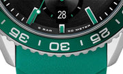 Hugo Boss Runner Chronograph Black Dial Green Silicone Strap Watch for Men - 1514246