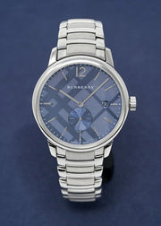 Burberry Classic Blue Dial Silver Steel Strap Watch for Men - BU10007