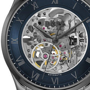 Hugo Boss Principle Skeleton Blue Dial Grey Steel Strap Watch for Men - 1514254