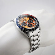 Seiko Prospex Solar Chronograph 1969 Re-interpretation Orange Dial Silver Steel Strap Watch for Men - SSC947