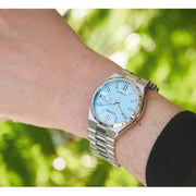 Citizen Tsuyosa Automatic Turquoise Blue Dial Silver Steel Strap Watch for Men - NJ0151-53L