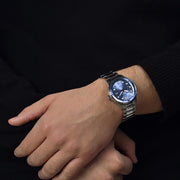 Citizen Mechanical Automatic Light Blue Dial Silver Steel Strap Watch for Men - NJ0191-83L
