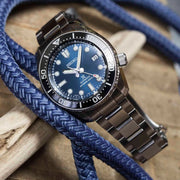Seiko Prospex Marinemaster Automatic Scuba Divers Blue Dial Silver Steel Strap Watch for Men - SPB187J1