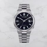 Citizen Tsuyosa Automatic Black Dial Silver Steel Strap Watch for Men - NJ0151-53E