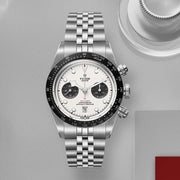 Tudor Black Bay Chrono Silver Dial Silver Steel Strap Watch for Men - M79360N-0014
