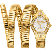 Just Cavalli Mesmerizing White Dial Gold Steel Strap Watch for Women - JC1L304M0025