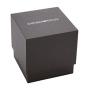 Emporio Armani Racer Chronograph Black Dial Black Leather Strap Watch for Men - AR11635