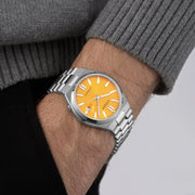 Citizen Tsuyosa Automatic Yellow Dial Silver Steel Strap Watch for Men - NJ0150-56Z