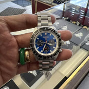 Seiko Speedtimer Solar US Special Edition Blue Dial Silver Steel Strap Watch for Men - SSC931