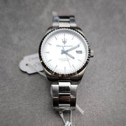 Maserati Competizione Silver Dial Silver Steel Strap Watch for Men - R8853100045