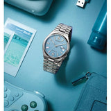 Citizen Tsuyosa Automatic Turquoise Blue Dial Silver Steel Strap Watch for Men - NJ0151-53L