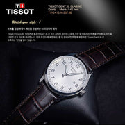Tissot T-Sport Gent XL Silver Dial Brown Leather Strap Watch for Men - T116.410.16.037.00