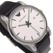 Emporio Armani Luigi White Dial Black Leather Strap Watch for Men - AR1694
