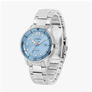 Citizen Mechanical Automatic Light Blue Dial Silver Steel Strap Watch for Men - NJ0191-83L