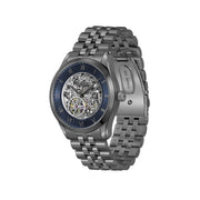 Hugo Boss Principle Skeleton Blue Dial Grey Steel Strap Watch for Men - 1514254