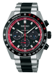 Seiko Prospex Speedtimer Solar Chronograph Datsun 240Z Collaboration Limited Edition Black Dial Two Tone Steel Strap Watch for Men - SSC957