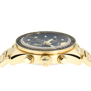 Versace Greca Dome Chronograph Black Dial Gold Steel Strap Watch for Men - VE6K00523