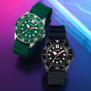 Citizen Mechanical Automatic Green Dial Green Rubber Strap Watch for Men - NJ0129-10X