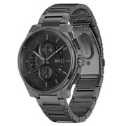 Hugo Boss Peak Chronograph Black Dial Black Steel Strap Watch for Men - 1514192