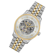 Hugo Boss Principle Skeleton Silver Dial Two Tone Steel Strap Watch for Men - 1514237