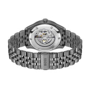 Hugo Boss Principle Skeleton Blue Dial Grey Steel Strap Watch for Men - 1514254