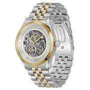 Hugo Boss Principle Skeleton Silver Dial Two Tone Steel Strap Watch for Men - 1514237
