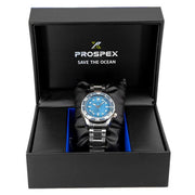 Seiko Prospex Glacier Save The Ocean Special Edition Automatic Blue Dial Silver Steel Strap Watch for Men - SPB299J1
