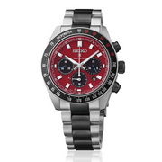 Seiko Prospex Speedtimer Solar Chronograph Datsun 240Z Collaboration Limited Edition Red Dial Two Tone Steel Strap Watch for Men - SBDL123