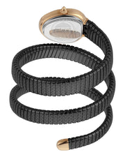 Just Cavalli Doppio Black Dial Black Steel Strap Watch for Women - JC1L163M0045