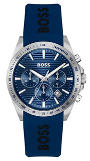 Hugo Boss Strike Chronograph Blue Dial Blue Rubber Strap Watch for Men - 1514239