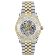 Hugo Boss Principle Skeleton Silver Dial Two Tone Steel Strap Watch for Men - 1514237