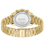 Hugo Boss Grand Tour Chronograph Gold Dial Gold Steel Strap Watch for Women - 1502768
