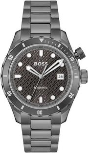 Hugo Boss Bossmatic Automatic Anthracite Grey Dial Grey Steel Strap Watch for Men - 1514213