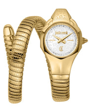 Just Cavalli Fiore White Dial Gold Steel Strap Watch for Women - JC1L354M0025