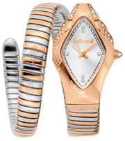 Just Cavalli Ferocious Silver Dial Two Tone Steel Strap Watch for Women - JC1L306M0075