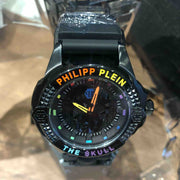 Philipp Plein The Skull Black Dial Black Silicone Strap Watch for Men - PWAAA0621