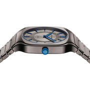 D1 Milano Square Titanium Gray Dial Gray Steel Strap Watch for Men - D1-SQBJ02