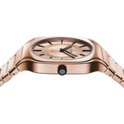 D1 Milano Square Champagne Gold Dial Gold Steel Strap Watch for Unisex - D1-SQBJ04