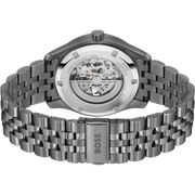 Hugo Boss Principle Skeleton Blue Dial Grey Steel Strap Watch for Men - 1514254