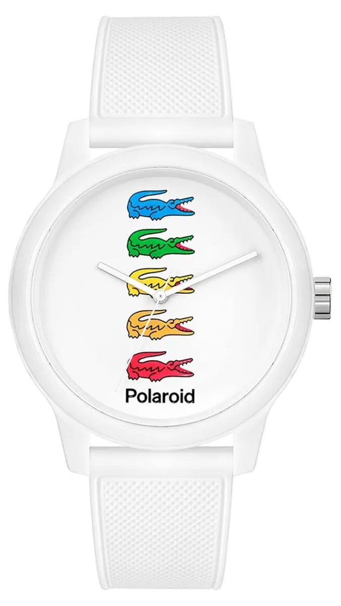 Lacoste 12.12 White Dial White Rubber Strap Watch for Men - 2011130