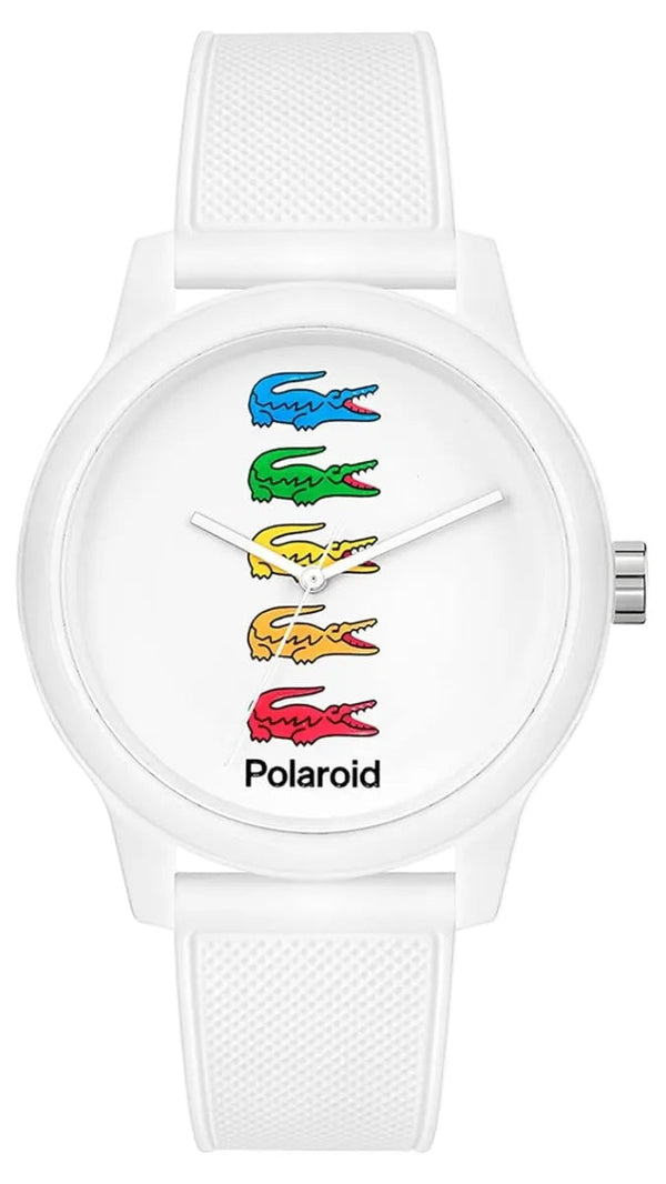 Lacoste Polaroid White Dial White Rubber Strap Watch for Men - 2011130