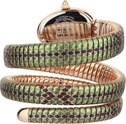Just Cavalli Glam Snake Green Dial Multicolor Steel Strap Watch for Women - JC1L163M0265