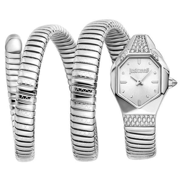 Just Cavalli Ambra Silver Dial Silver Steel Strap Watch for Women - JC1L370M0015