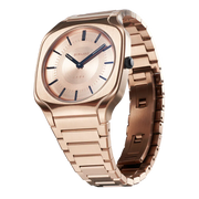 D1 Milano Square Champagne Gold Dial Gold Steel Strap Watch for Unisex - D1-SQBJ04