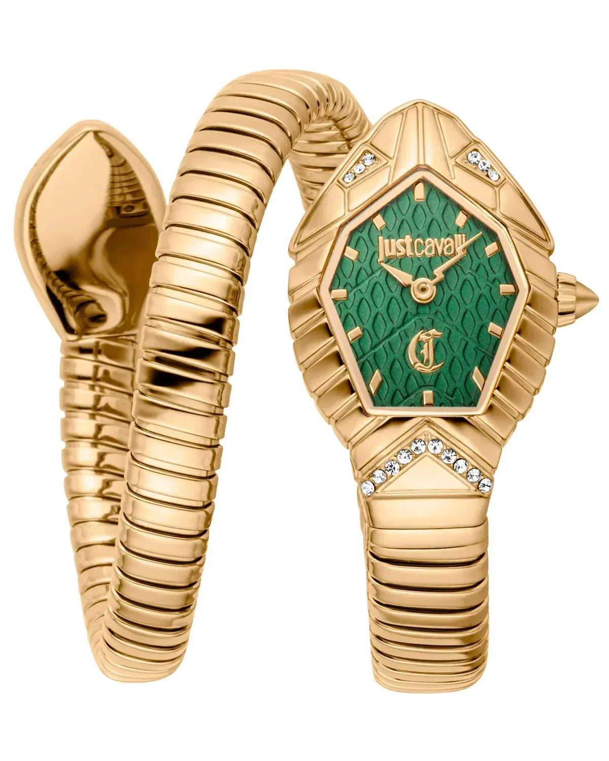Just Cavalli Speranza Green Dial Gold Steel Strap Watch for Women - JC1L356M0035