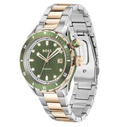 Hugo Boss Bossmatic Automatic Green Dial Two Tone Steel Strap Watch for Men - 1514181