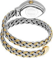 Just Cavalli Twined Green Dial Two Tone Steel Strap Watch for Women - JC1L264M0065